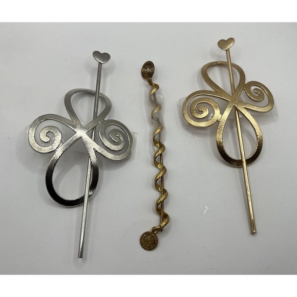Elegant Silver and Gold Hair Accessories Set - Picture 1 of 4